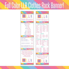 Llr Price List And Size Chart Clothes Rack Banner Vinyl Banner With Metal Grommets Queue Club Leggings Unicorn Boutique Show Event Canopy