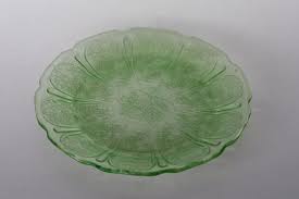 Vintage Green Depression Glass Plate