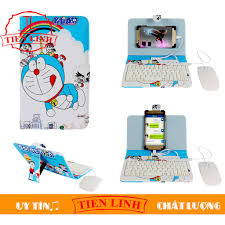 Shop Tiến Linh - Combo bao da bàn phím + Chuột + Lót chuột cho điện thoại, máy  tính bảng từ 4 đến 8 inch hình DOREMON - Ốp Lưng Máy Tính Bảng