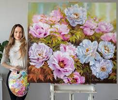 Beautiful Flowers In Massive Oil Paintings