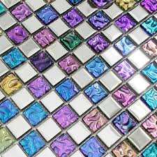 multicolor glass backsplash tile