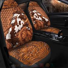 Horse Western Flower 3d Car Seat Covers