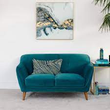 fred 2 seater teal sofa