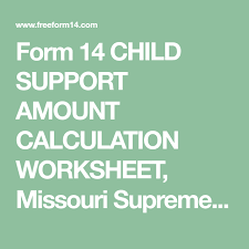 Form 14 Child Support Amount Calculation Worksheet Missouri