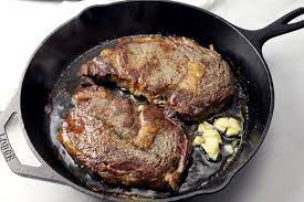 how to pan fry bone in ribeye steak