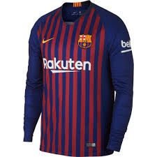 Barcelona Nike Long Sleeve Home Shirt 2018 19 Adults
