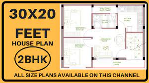 30x20 House Plan H 101 Small 2bhk