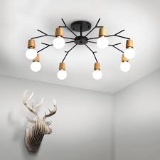 Wood Chandeliers Home Lighting Fixtures Nordic Rustic Ceiling Lamp Atmosphere Wooden Hall Branch Light Best Affordable Lamp Chandeliers Aliexpress