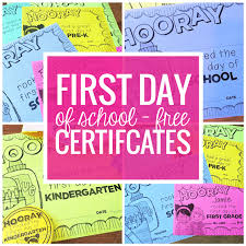 Free Editable First Day Of School Certificates Teach Junkie