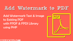 add watermark to existing pdf using php