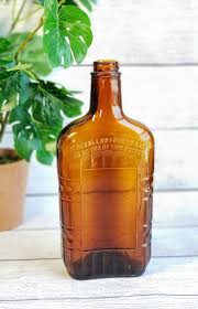 Rare Vintage Brown Amber Glass Bottle