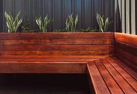 timber screening bench seating