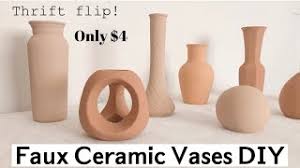 diy faux ceramic vases thrifted vases