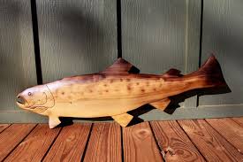Trout Wood Sculpture Wall Hanging