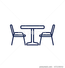 Dining Table And Chairs Line Icon