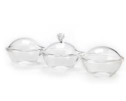 Clear Lucite 3 Section Bowl Serving