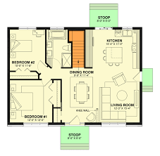 simple 2 bedroom house plan 21271dr