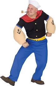 These consist of blue pants and black or white shirt with hand pads. Amazon Com Fun World Costumes Men S Mens Popeye Costume Clothing