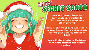 Of course i've signed up again, being involved is a warm furry feeling at this time of year. Nat On Twitter I Created A Christmas Card Exchange Secret Santa Event For Artists Your Secret Santa Will Be Assigned By November 27th And The Christmas Card Should Be Received By