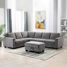 Huge sale on thomasville sectional sofas now on. Santana Fabric Sectional With Storage Ottoman Costco