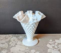 Fenton Hobnail Milk Glass Vase White