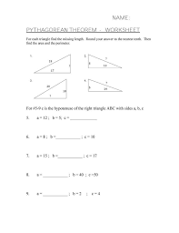 48 Pythagorean Theorem Worksheet With