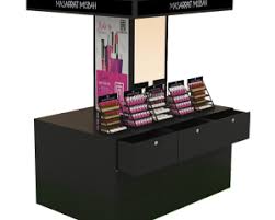 retail mall booth makeup station