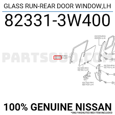 Glass Run Rear Door Window Lh