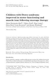 Pdf Children With Down Syndrome Improved In Motor