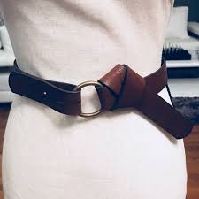 Style Co Brown Leather Knot Ring Belt Nwt
