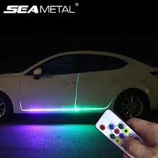Led Light Strips For Car Neon Lighting Door Decor Multi Colored With Remote Control Seametal