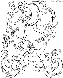 Ursula coloring pages to download and print for free. Ursula Turns Ariel Into A Human Coloring Page Coloringall