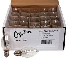 Night Light Bulbs C7 Clear Steady Burning 4 Watt Candelabra Base E12 Chandelier Size Base Wholesale Craft Outlet