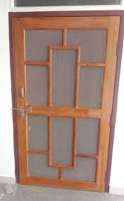 modern wooden mosquito net door