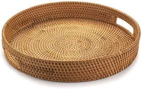 Round Rattan Woven Serving Tray