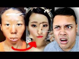 reacting to viral asian best makeup