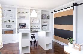Striped Home Office Accent Wall Ideas