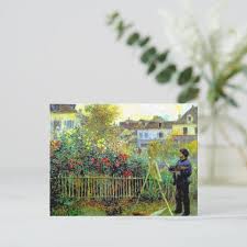 Monet Painting In His Garden Postcard