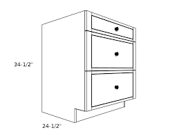 3db09 09 wide base 3 drawer cabinet