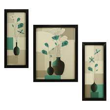 Amazon.com: Indianara Floral Rectangular Synthetic Wood Art Painting (35 cm  x 28 cm x 3 cm, Set of 3) : Everything Else