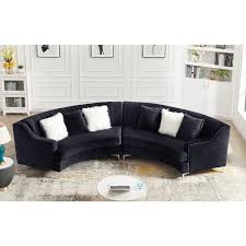 Polyester Curved Sectional Sofa