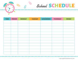 Printable School Schedule Major Magdalene Project Org