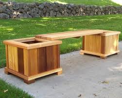 Cedar Wood And Redwood Planter Benches