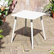 White Aluminum Outdoor Side Table