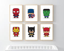 Superhero Nursery Pictures Set Of 6