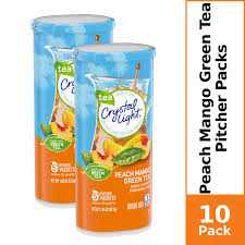 10 Pitcher Packs Crystal Light Peach Mango Green Tea Sugar Free Low Caffeine Powdered Drink Mix Walmart Com Walmart Com