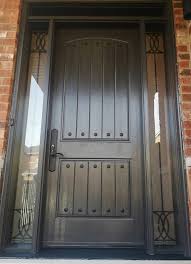 Fiberglass Door With Iron Glass Design
