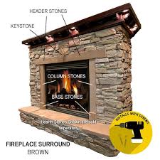 M Rock Manufactured Concrete Fireplace Trim Kit Brown Gray