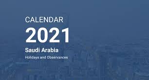 Free to download, editable, customizable, easily printable; Year 2021 Calendar Saudi Arabia