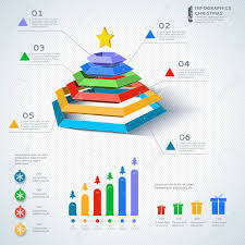 Christmas Infographic Design Elements With 3d Chart Tree